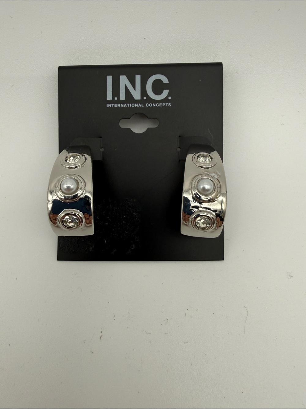 INC International Concepts Silver-Tone earrings with Crystal Accents